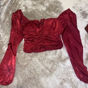 Red crop top